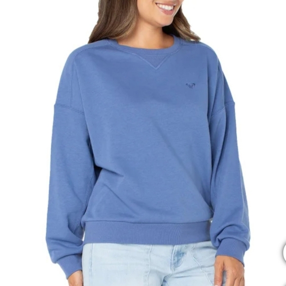 ❤️Roxy French Terry Blue Sweatshirt Women's XS Crewneck Pull Over Casual Top - Picture 3 of 13